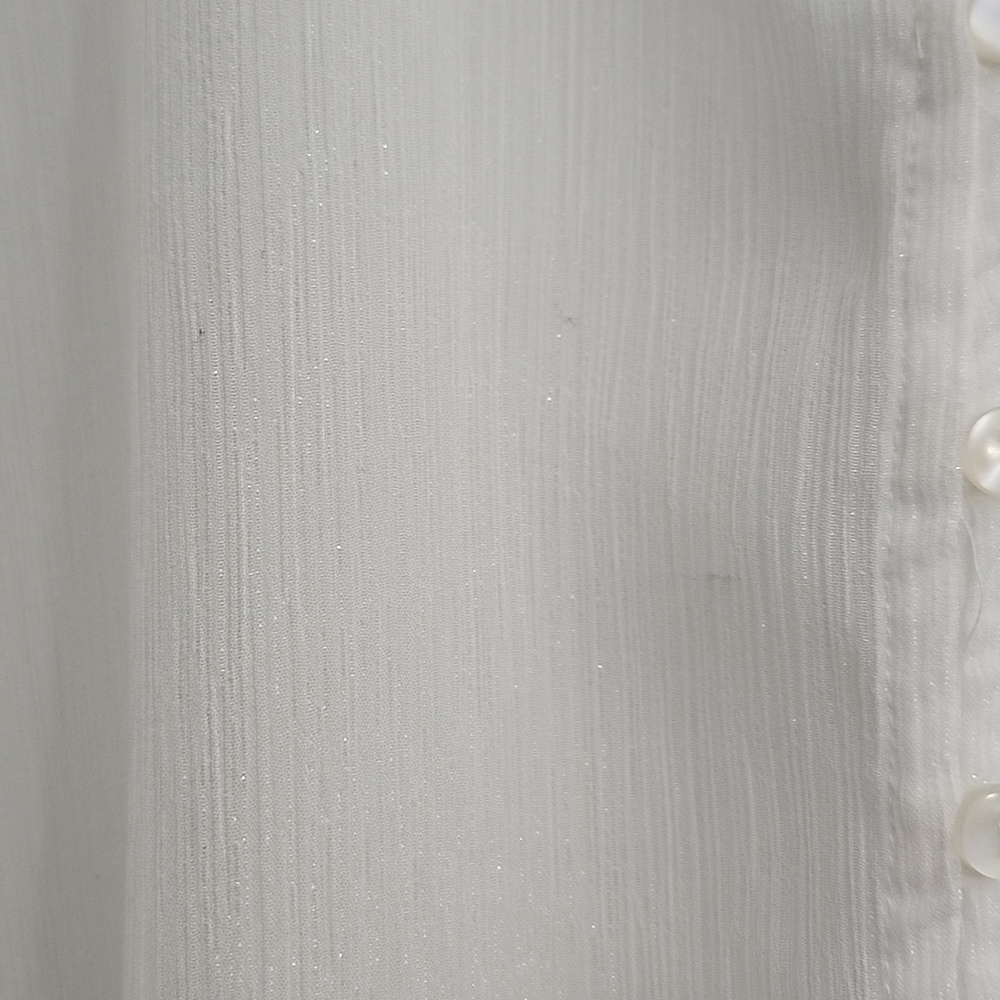 NWT ASHLEY STEWART WHITE SHEER TOP KEYHOLE FRONT & BACK ELASTIC WAIST SZ 34/36 - Picture 7 of 16